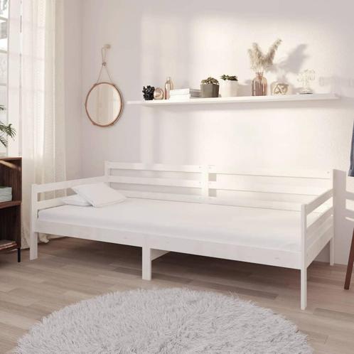vidaXL Slaapbank massief grenenhout wit 90x200 cm, Huis en Inrichting, Slaapkamer | Bedden, Nieuw, Verzenden