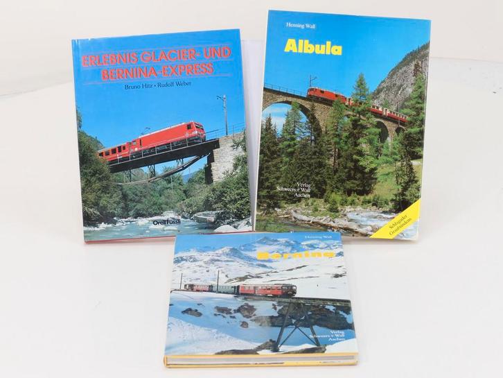 Set van 3 spoorwegenboeken Erlebnis Glacier- und Bernina-..., Livres, Transport, Enlèvement ou Envoi