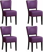 Set van 4 Leren eetkamerstoelen - Echt leer, Landelijk,, Overige kleuren, Nieuw, Leer, Ophalen of Verzenden