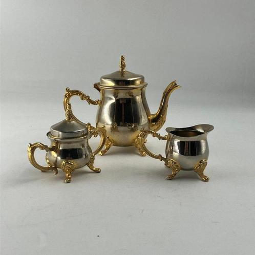 Theepot (3) - Verzilverd - Theepot, S. Kom, Melkkan, Antiek en Kunst, Antiek | Meubels | Tafels