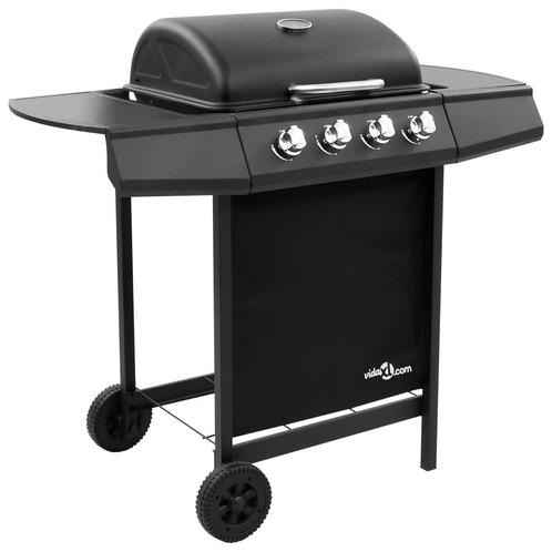 vidaXL Barbecue gril à gaz avec 4 brûleurs Noir, Jardin & Terrasse, Barbecues au charbon de bois, Neuf, Envoi