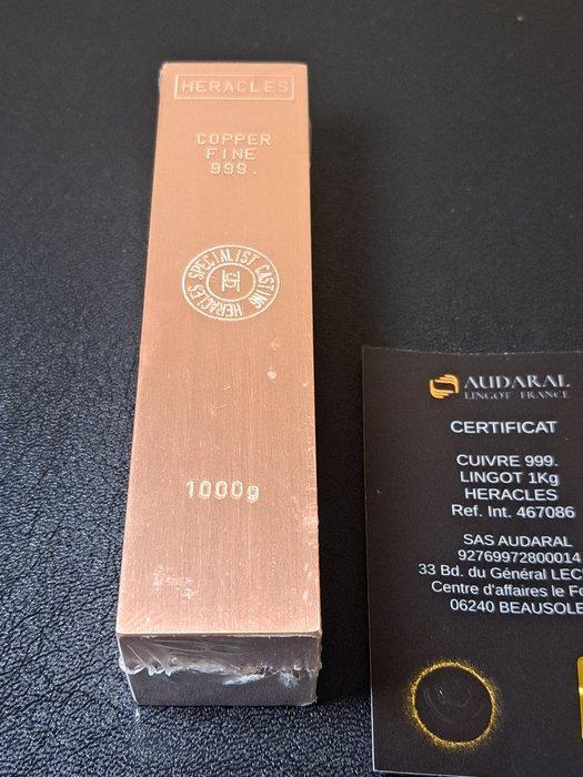 1 Kilogramm - Kupfer .999 - Fonderie Heracles - France -, Postzegels en Munten, Edelmetalen en Baren