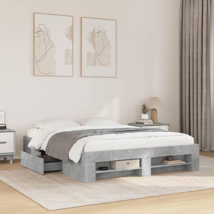 vidaXL Bedframe zonder matras 160x200 cm spaanplaat, Huis en Inrichting, Slaapkamer | Bedden, Nieuw, Verzenden