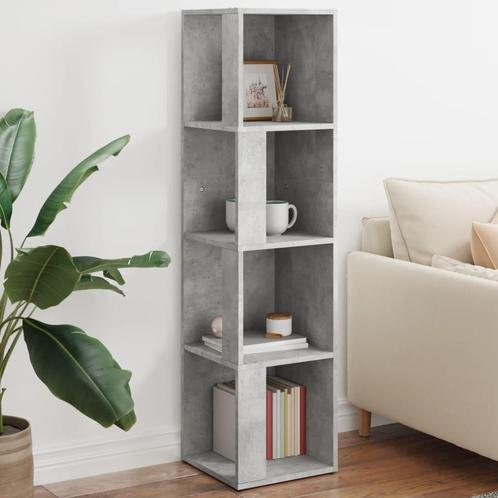 vidaXL Hoekkast 33x33x132 cm spaanplaat betongrijs, Huis en Inrichting, Kasten | Overige, Nieuw, Verzenden