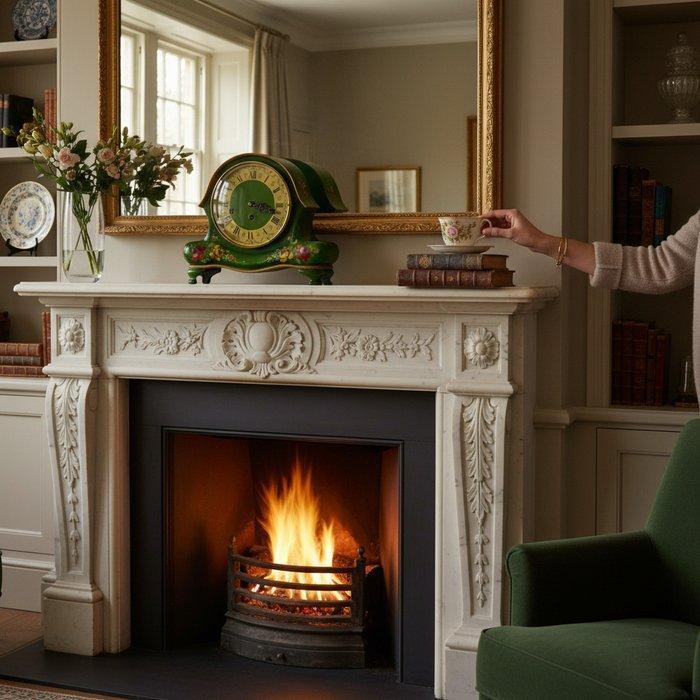 Klok - FHS (Franz Hermle & Sohn) - Messing en groen gelakt, Antiquités & Art, Antiquités | Horloges