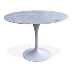 Eettafel Tulip Table 100cm Bovenblad Marmer wit Onderstel, Verzenden