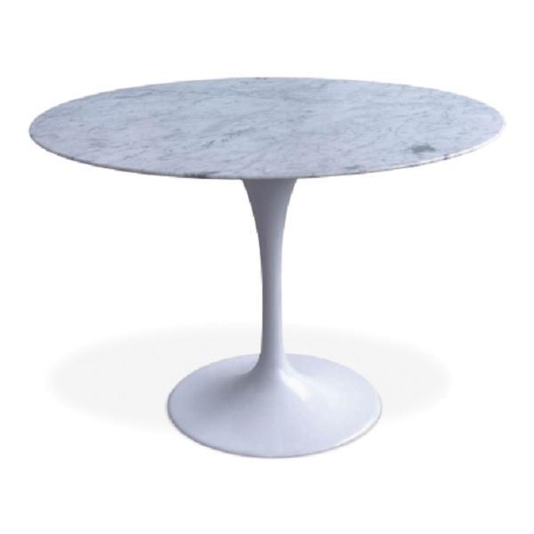Eettafel Tulip Table 100cm Bovenblad Marmer wit Onderstel, Huis en Inrichting, Tafels | Eettafels, Nieuw, Verzenden