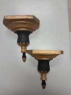 Wandtafel - houtpasta - paar consoles