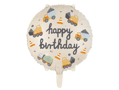 Happy Birthday Helium Ballon Bouwvoertuigen Leeg 45cm, Hobby & Loisirs créatifs, Articles de fête, Envoi