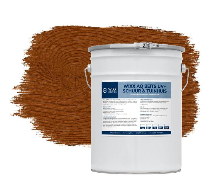 Wixx AQ Schuur en Tuinhuis Beits UV+ Donker Eiken 20L, Doe-het-zelf en Bouw, Verf, Beits en Lak, Nieuw, Verzenden