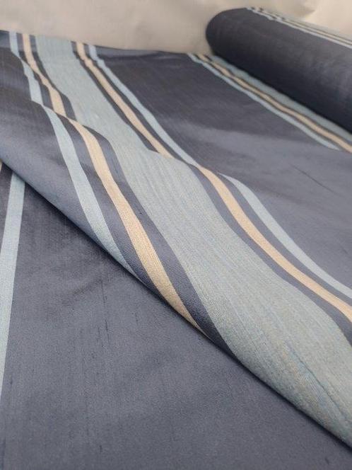 Sontuoso Taffettà Pure Zijde Kleur Nachtblauw - Meubelstof -, Antiek en Kunst, Antiek | Tapijten, Tafelkleden en Textiel