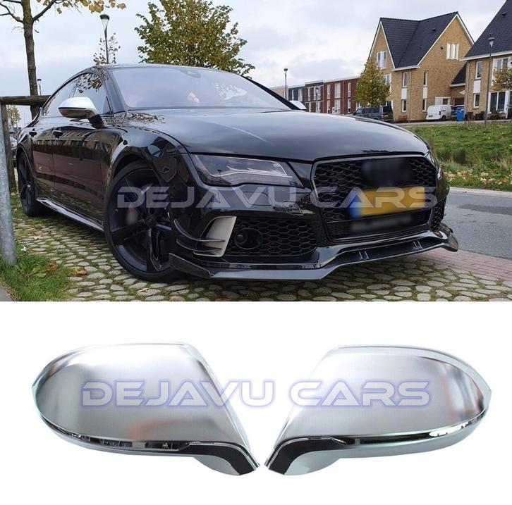 Mat Chrome Spiegelkappen voor Audi A7 4G / S7 / RS7 / S line, Auto diversen, Tuning en Styling, Ophalen of Verzenden