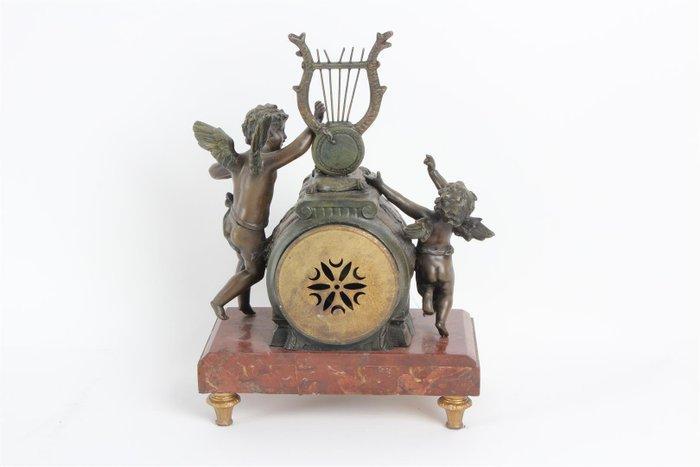 Pendule meerdaags - Antiek Zinklegering, Marmer - 1850-1900, Antiek en Kunst, Antiek | Klokken