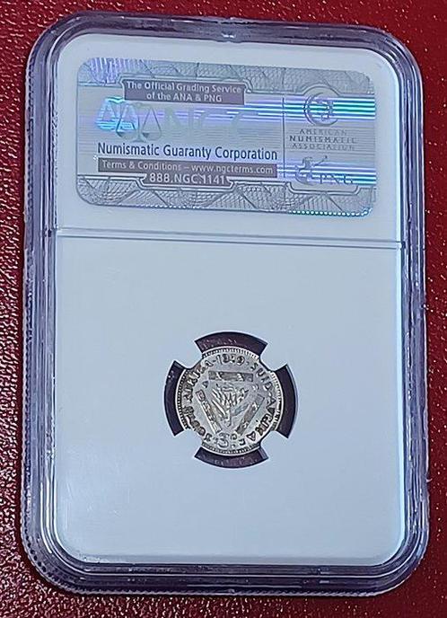 Zuid-Afrika. 3 Pence 1959 - NGC PF65 - RARE MINTAGE 950, Postzegels en Munten, Munten | Europa | Niet-Euromunten