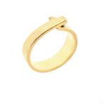 Gouden fantasie ring met diamant | 0,035 ct. (gouden ring), Gebruikt, Overige kleuren, Ophalen of Verzenden, 17 tot 18