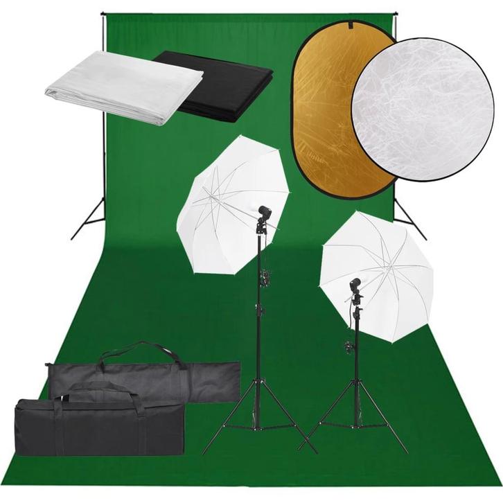 vidaXL Fotostudioset met verlichtingsset, achtergrond en, Audio, Tv en Foto, Fotografie | Fotostudio en Toebehoren, Nieuw, Verzenden