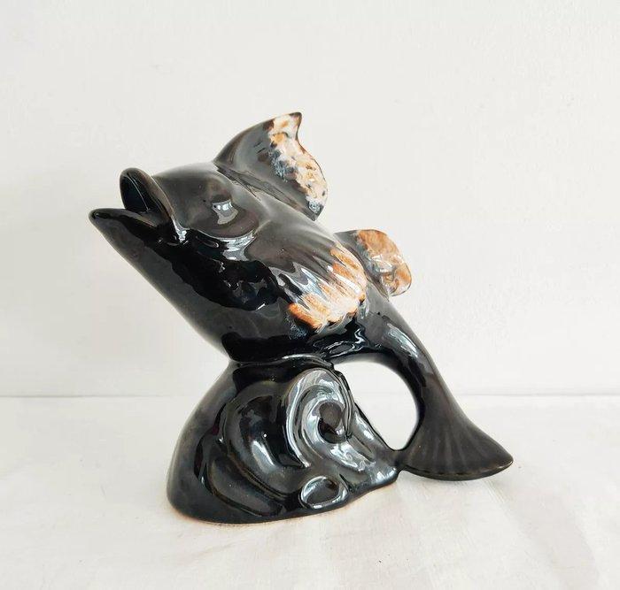 Alphonse Mouton - Vase (2) - Grès - Poisson et écureuil, Antiquités & Art, Curiosités & Brocante