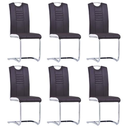 vidaXL Eetkamerstoelen 6 st kunstleer bruin, Huis en Inrichting, Stoelen, Nieuw, Verzenden