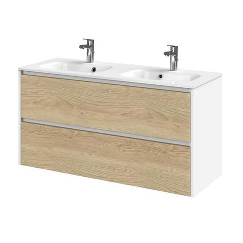 Tiger Reverse Meubelset 120 cm met 2 lades Naturel eik - Mat, Doe-het-zelf en Bouw, Sanitair, Bad, Nieuw, Ophalen of Verzenden