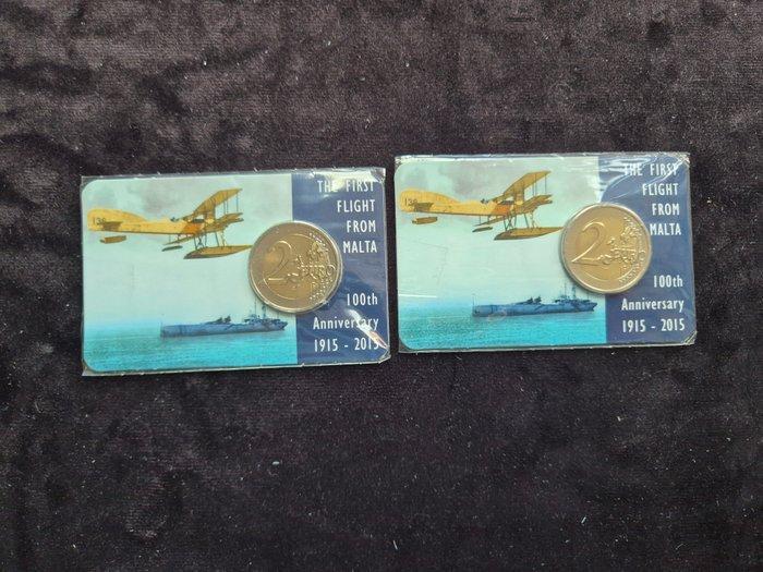 Malta. 2 Euro 2015 1e Vlucht van Malta 1915 - met, Postzegels en Munten, Munten | Europa | Euromunten