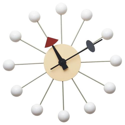 Wandklok Ball Klok wit, Huis en Inrichting, Woonaccessoires | Klokken, Nieuw, Verzenden