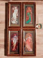 Wandspiegel (5)  - Glas, Hout - Naar Alfons Mucha, Antiek en Kunst, Curiosa en Brocante