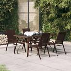 vidaXL 5-delige Tuinset bruin en zwart, Tuin en Terras, Verzenden, Nieuw, Tuinset