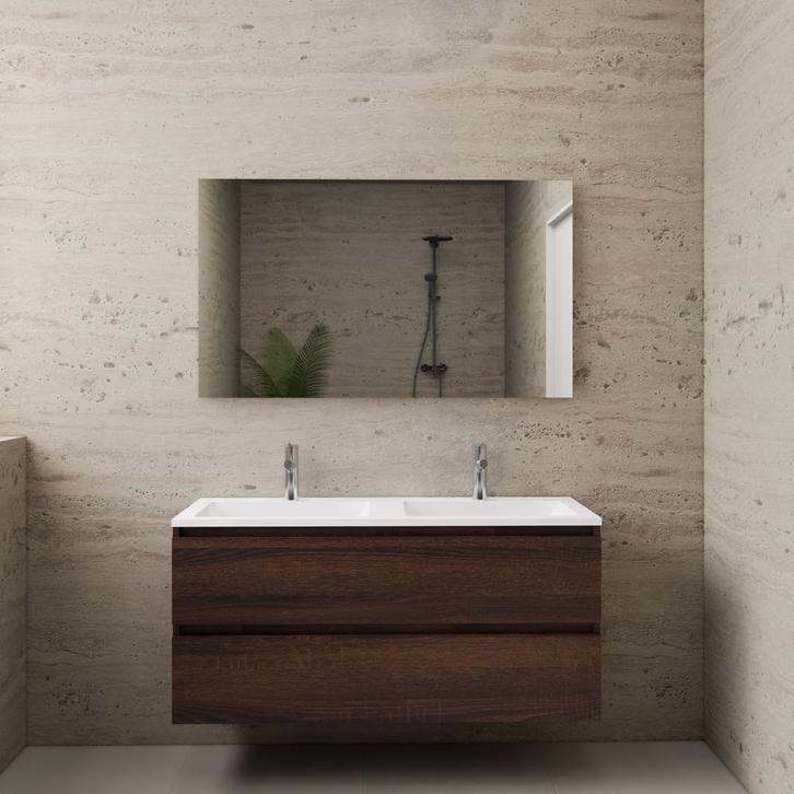 ACTIE BWS Badmeubel | Paris | Sonoma Choco 120 cm | Mat Wit, Doe-het-zelf en Bouw, Sanitair, Bad, Nieuw, Ophalen of Verzenden