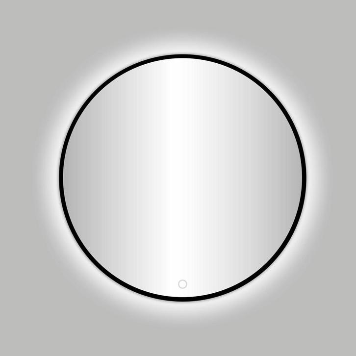 Nero Venetië ronde spiegel zwart incl.led verlichting Ø 100, Huis en Inrichting, Woonaccessoires | Spiegels, Ophalen of Verzenden