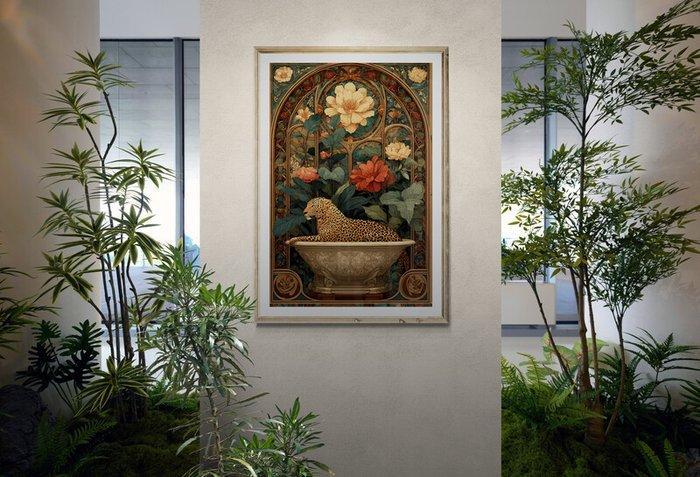 I_KONIQ - Colourfull leopard in anr nouveau style, Maison & Meubles, Maison & Meubles | Autre