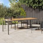 vidaXL Table de jardin Gris 250x100x75 cm Résine tressée, Neuf, Verzenden
