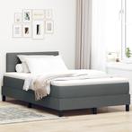vidaXL Boxspringbed met Matras Donkergrijs 120x200 cm Stof, Huis en Inrichting, Verzenden, Nieuw