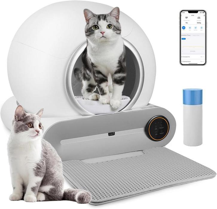 Automatische Kattenbak XXL - 65L - Zelfreinigende Kattenbak, Dieren en Toebehoren, Kattenbakken, Nieuw, Verzenden