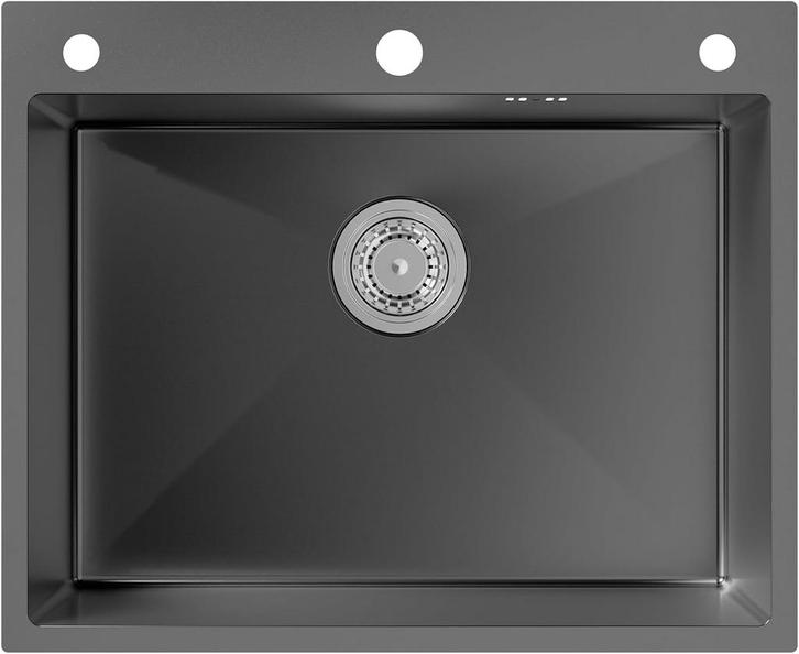 Spoelbak - Wasbak - Keuken - Graniet - 60x49 cm - Zwart - Au, Huis en Inrichting, Keuken | Keukenelementen, Nieuw, Verzenden