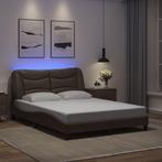 vidaXL Bedframe met LED-verlichting kunstleer bruin 140x200, Huis en Inrichting, Slaapkamer | Bedden, Verzenden, Nieuw