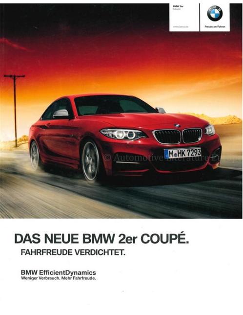 2013 BMW 2 SERIE COUPÉ BROCHURE DUITS, Boeken, Auto's | Folders en Tijdschriften