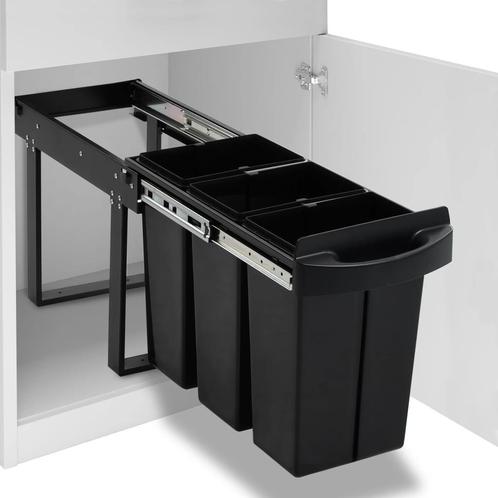 vidaXL Inbouwprullenbak uittrekbaar soft-close 36 L, Huis en Inrichting, Woonaccessoires | Prullenbakken, Nieuw, Verzenden