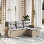 vidaXL Salon de jardin avec coussins 4pcs mÃ©lange beige, Verzenden, Salons de jardin