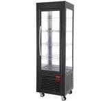 Panoramische vitrine, 5 roosters, 360 LT, Zwart, Verzenden, Nieuw in verpakking, Koelen en Vriezen