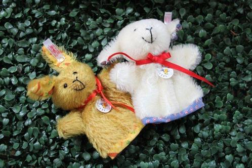 Steiff: eierwarmers Haas en lammetje, 2002 - Ours en peluche, Antiek en Kunst, Antiek | Speelgoed