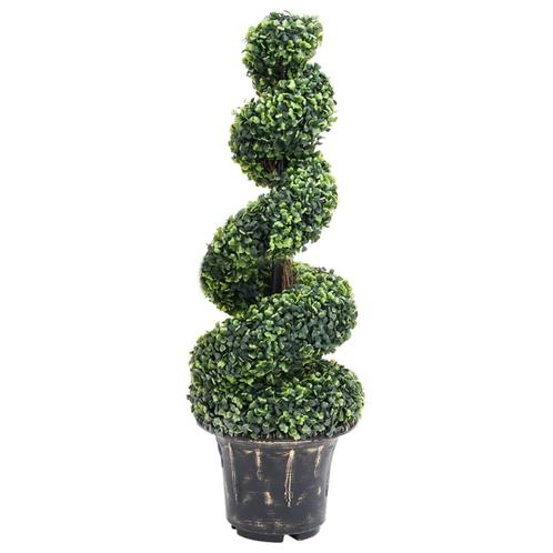 vidaXL Plante de buis artificiel en spirale avec pot, Maison & Meubles, Accessoires pour la Maison | Plantes & Fleurs artificielles