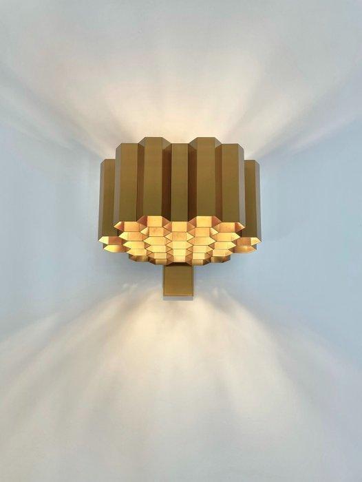 Jules Wabbes - Wandlamp (2) - Verguld messing, Antiek en Kunst, Kunst | Designobjecten