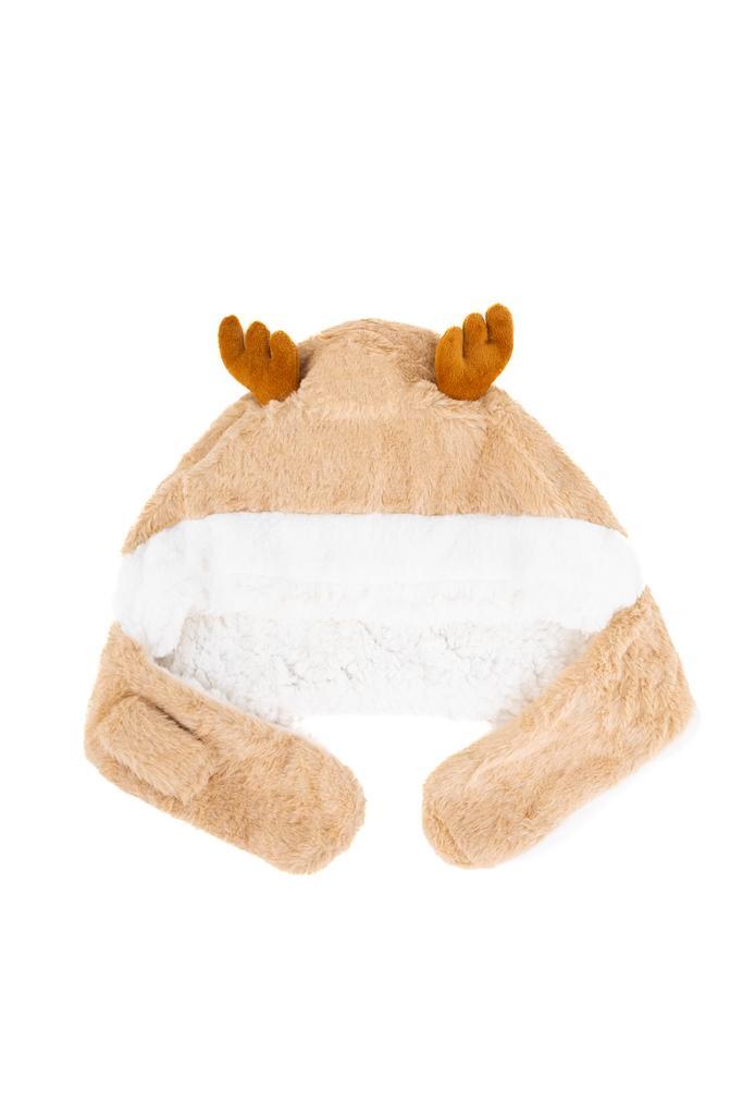 Muts Rendier Fleece Lichtbruin Bont Hoorns Oren Touwtjes Bru, Kinderen en Baby's, Kinderkleding | Petten en Hoeden, Nieuw, Ophalen of Verzenden