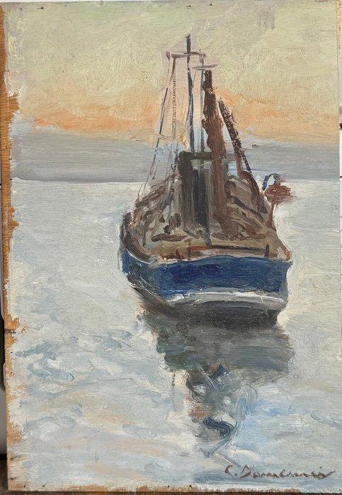 Carlo Domenici (1897-1981) - Marina con Barca, Antiek en Kunst, Kunst | Schilderijen | Klassiek