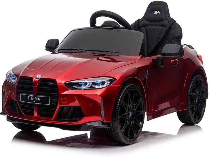 BMW M4, 12 volt elektrische kinderauto, Leder zitje, Rubbere, Enfants & Bébés, Jouets | Extérieur | Véhicules à batterie, Enlèvement ou Envoi