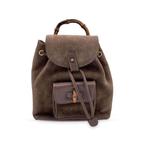Gucci - Vintage Brown Suede Bamboo Small Shoulder Bag -