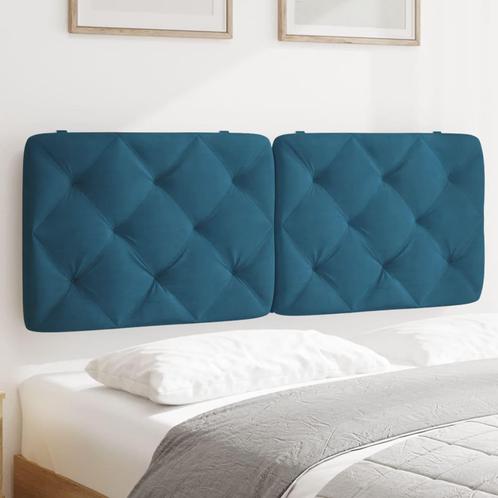 vidaXL Coussin de tête de lit bleu 140 cm velours, Maison & Meubles, Chambre à coucher | Lits, Neuf, Envoi