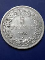 Belgique. Léopold Ier. 5 Francs 1835 Pos. A / Rare variaty