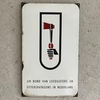 Langcat Bussum - Emaille bord - Lid van de bond van, Antiek en Kunst, Antiek | Wandborden en Tegels
