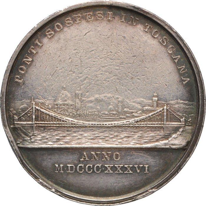 Italië, Groothertogdom van Toscane Leopold II. Medaglia 1836, Postzegels en Munten, Munten | Europa | Niet-Euromunten